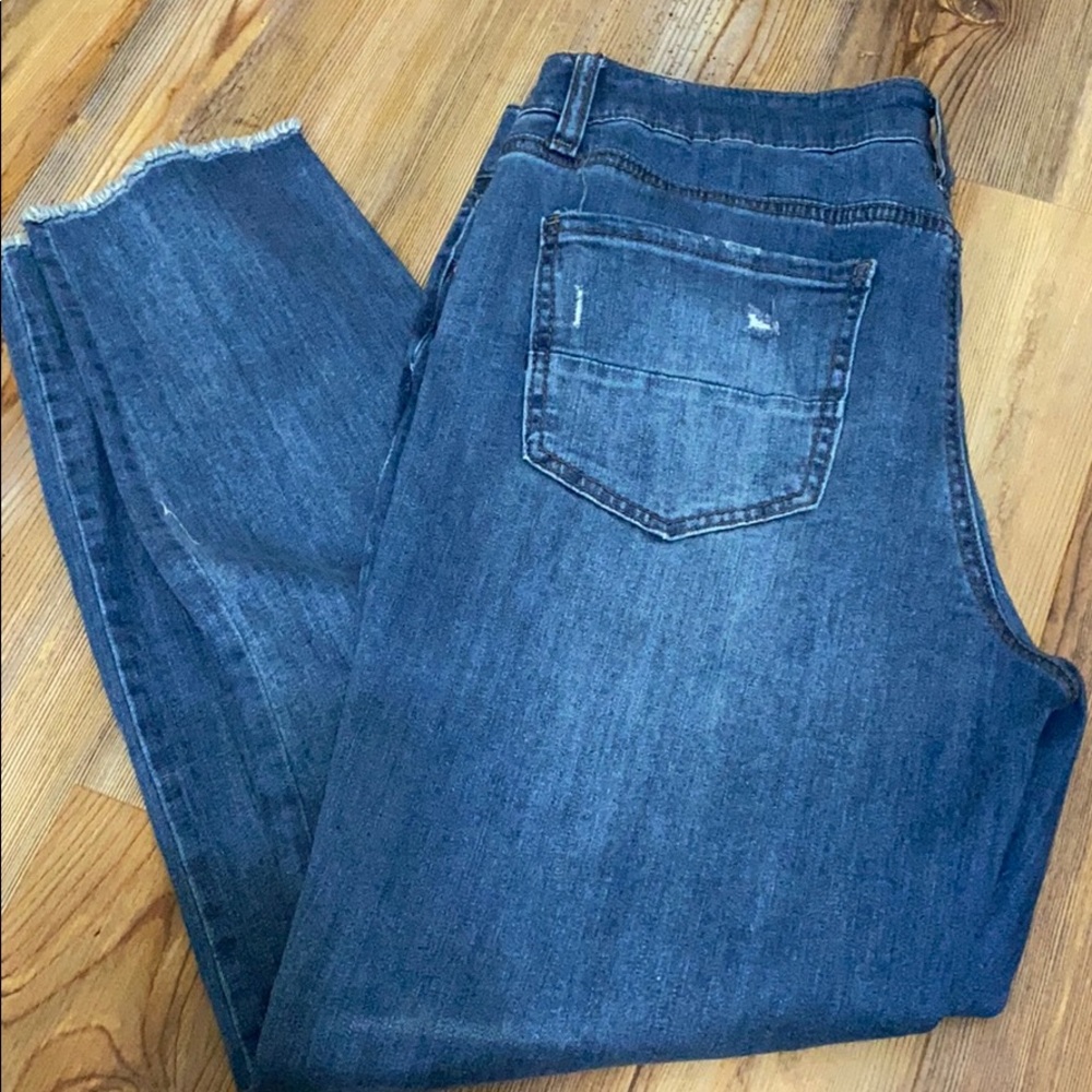 Dark wash blue jeans